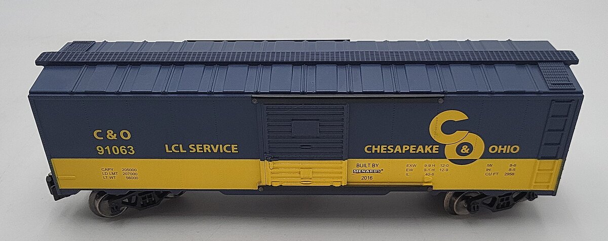 Menards 279-3067 Chesapeake & Ohio Boxcar #91063 LN/Box