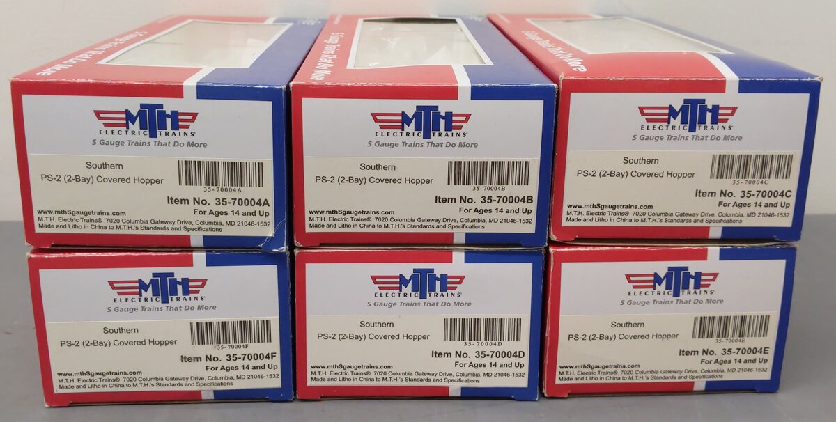 MTH 35-70004 S Scale Southern PS2 Covered Hopper Car Set