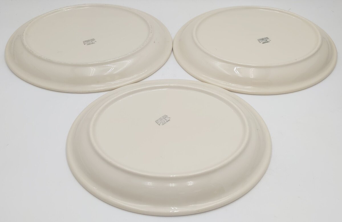 Syracuse China Rio Grande Prospector Pattern Large Oval Plates (Set of 3) EX