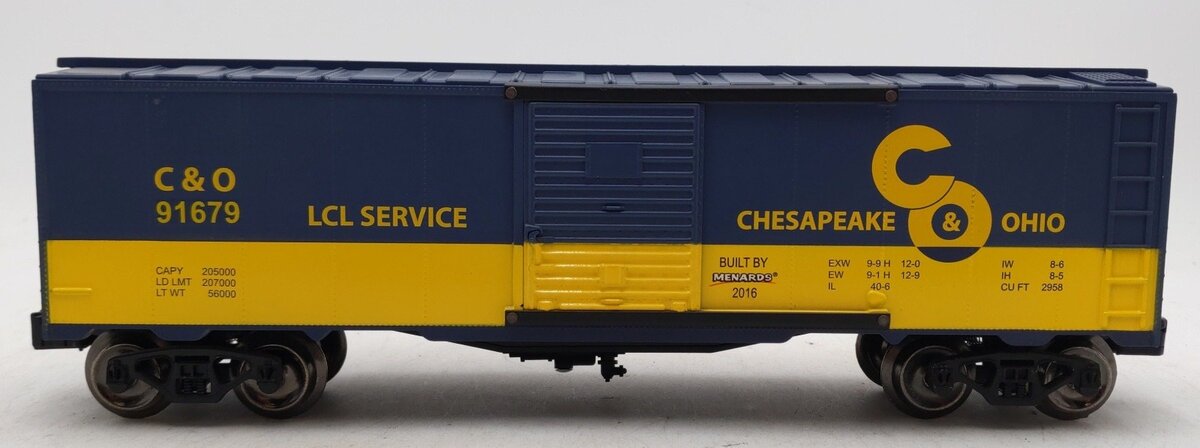 Menards 279-3067 O Gauge Chesapeake & Ohio Boxcar #91775 EX/Box
