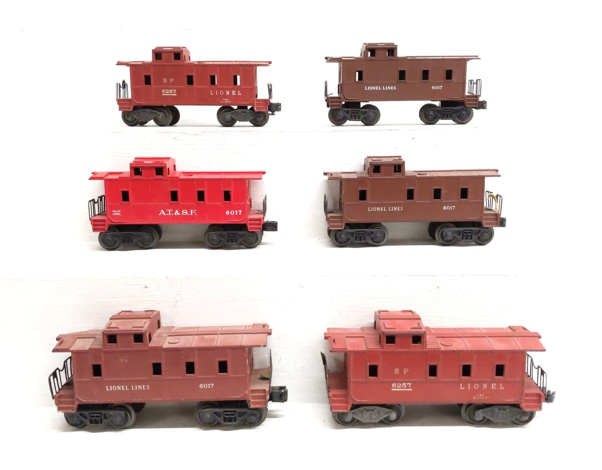 Lionel Vintage O Gauge Caboose Cars: 6017, 6257 [6] VG