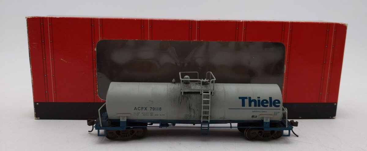 Atlas 1708-2 HO Scale Thiele ACFX Kaolin Tank Car #79118 Weathered/Box