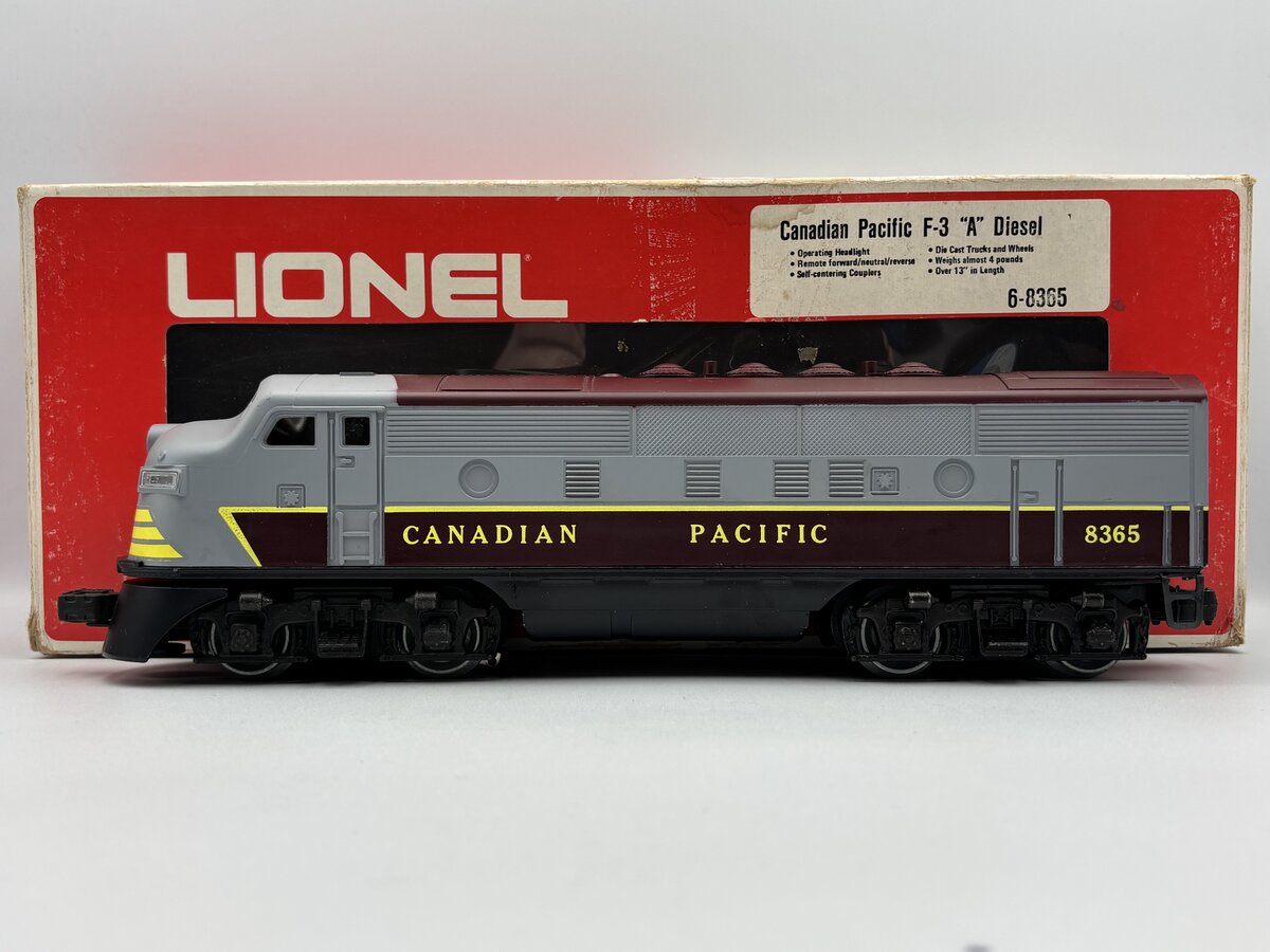 Lionel 6-8365 O Canadian Pacific F3 A Powered Diesel Locomotive EX/Box