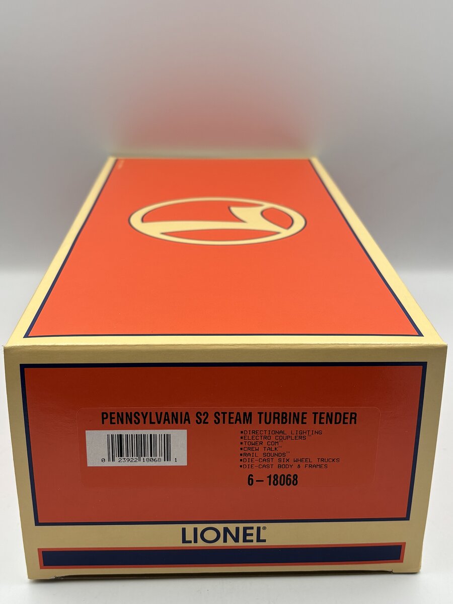 Lionel 6-18068 O Century Club Pennsylvania S2 Steam Turbine Tender W/Railsounds EX/Box