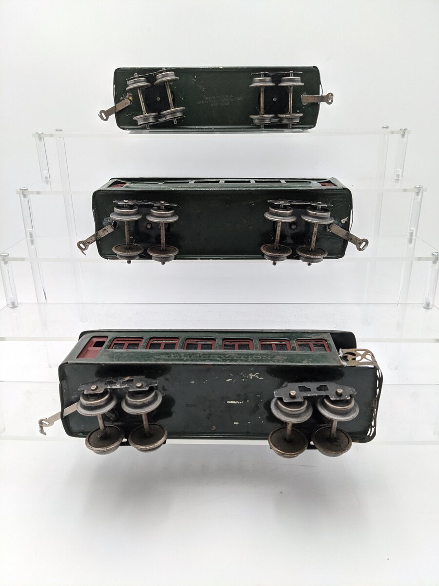 Lionel O Prewar New York Central Pullman Passenger Cars 2-610 & 612 [3] VG