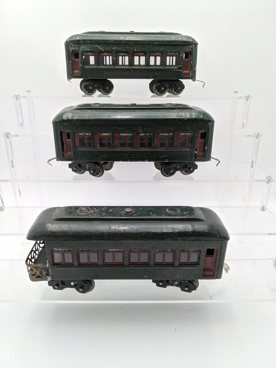 Lionel O Prewar New York Central Pullman Passenger Cars 2-610 & 612 [3] VG