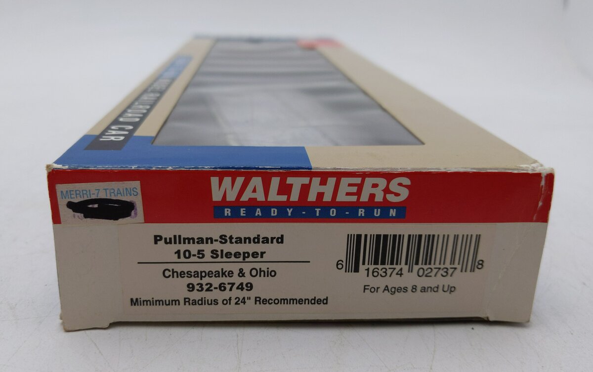 Walthers 932-6749 HO Scale C&O Pullman-Standard 10-5 Sleeper Passenger Car LN/Box