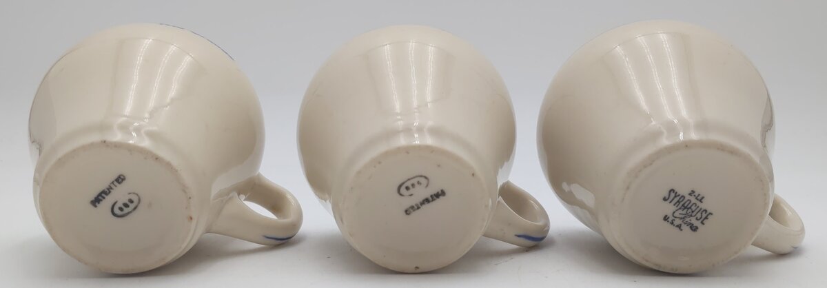 Syracuse China Rio Grande Prospector Pattern Tapered Coffee Cups (Set of 3) EX