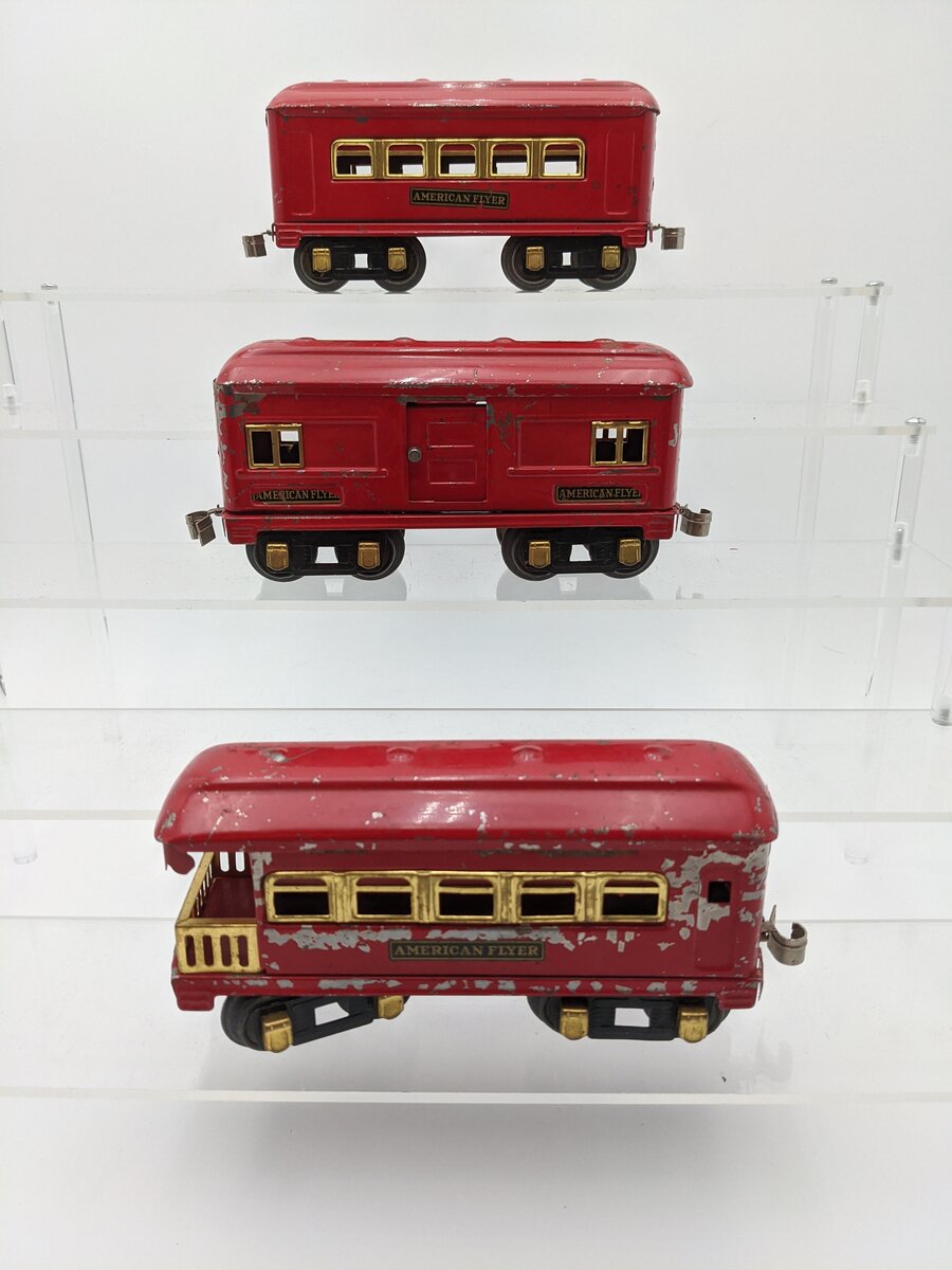 American Flyer O Prewar Tinplate Passenger Cars [3] VG
