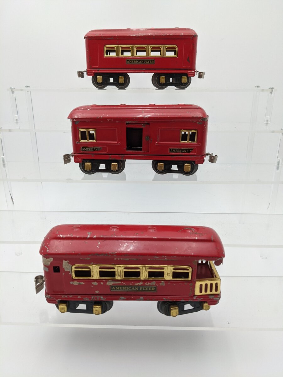 American Flyer O Prewar Tinplate Passenger Cars [3] VG