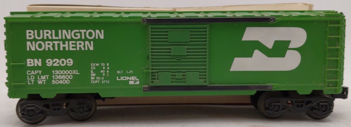 Lionel 6-9209 O Gauge Burlington Northern Boxcar VG/Box