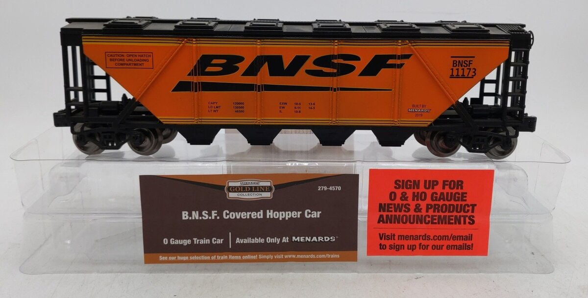 Menards 279-4570 O Gauge BNSF Covered Hopper Car #11173 EX/Box