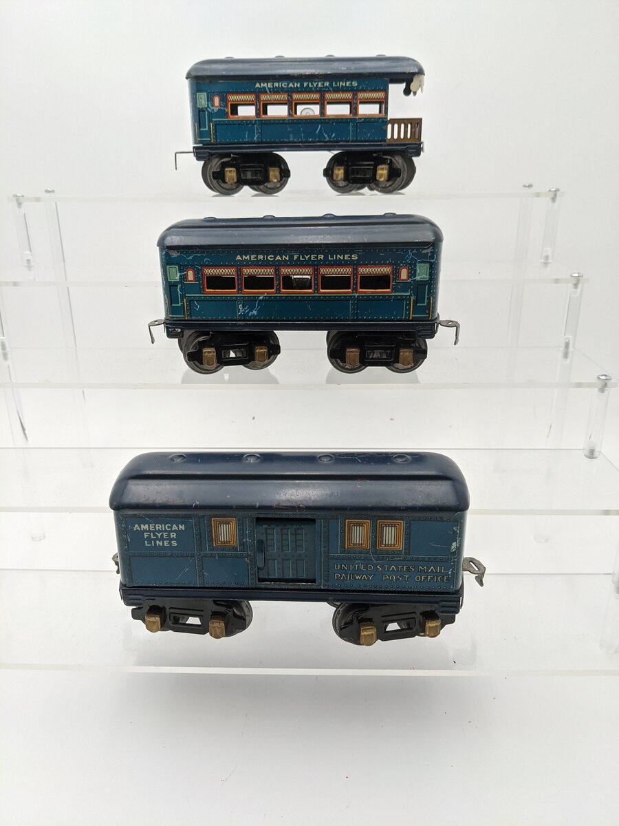 American Flyer 3013 O Prewar Bluebird Set 3 Passenger Cars Only [3] VG
