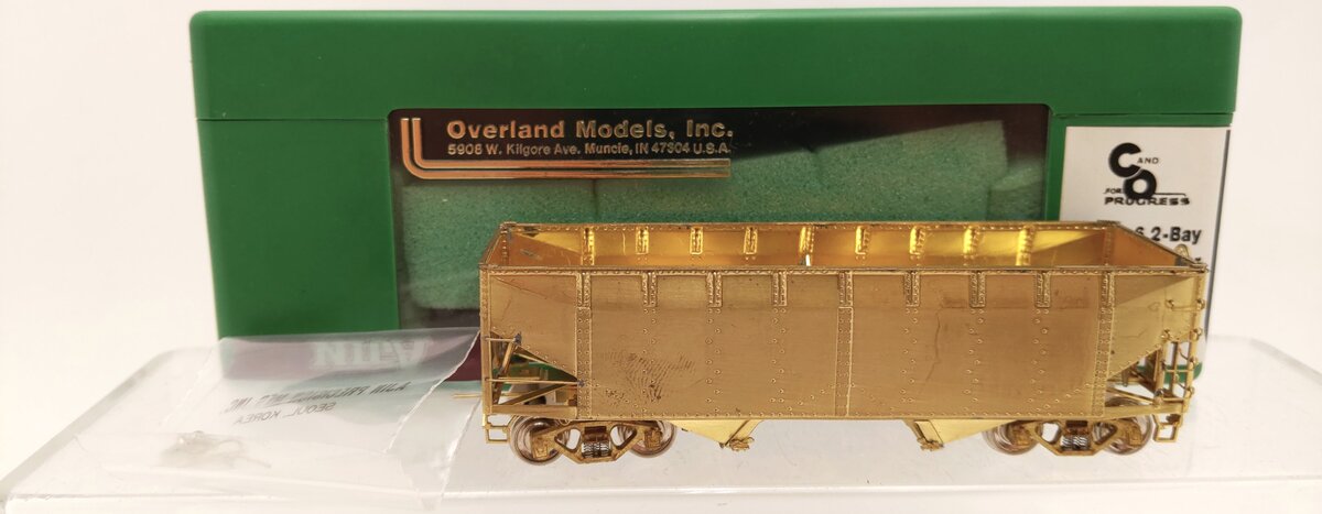 Overland 3051 HO BRASS C&O H-6 2-Bay Hopper - Unpainted EX/Box