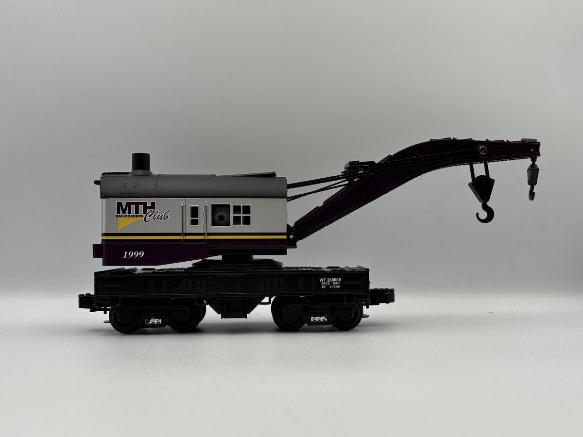 MTH 30-7928 O Gauge MTHRRC 1999 Operating Crane Car EX/Box
