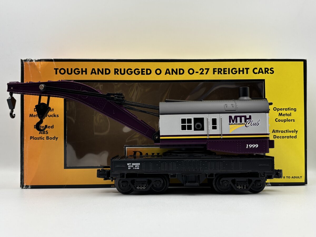 MTH 30-7928 O Gauge MTHRRC 1999 Operating Crane Car EX/Box