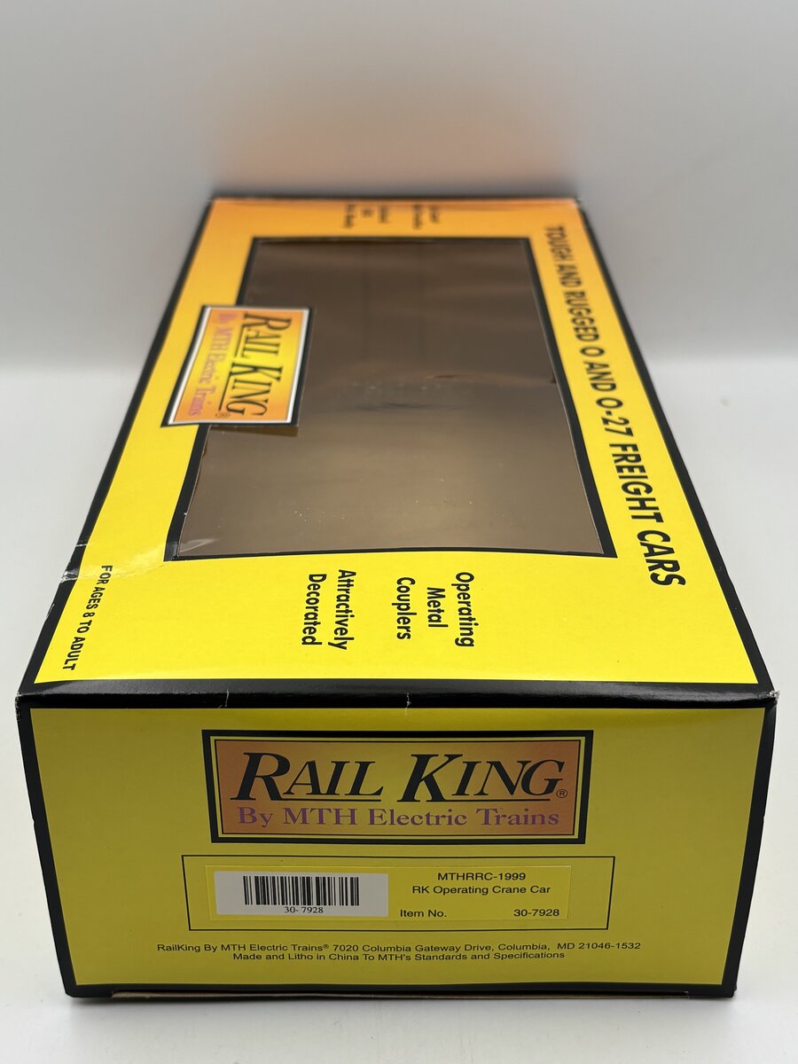 MTH 30-7928 O Gauge MTHRRC 1999 Operating Crane Car EX/Box