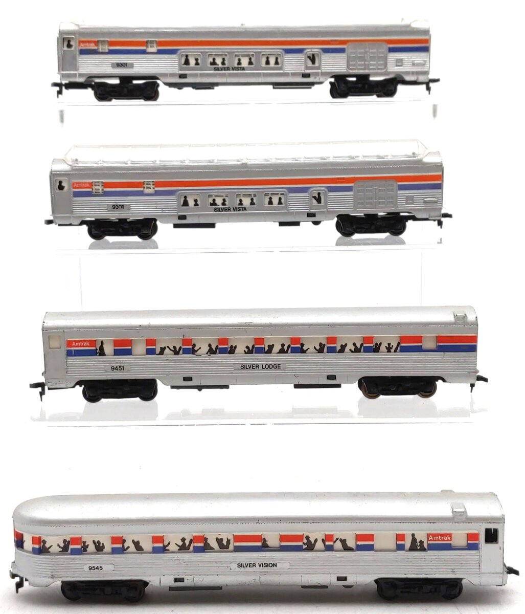 Life Like HO Scale Amtrak Passenger Cars: 9301, 9451, 9545 [4] EX