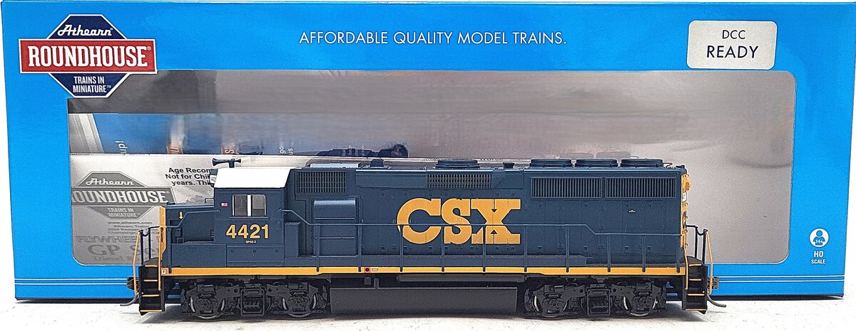 Roundhouse 18243 HO CSX GP40-2 Diesel Locomotive Standard DC #4421 LN/Box