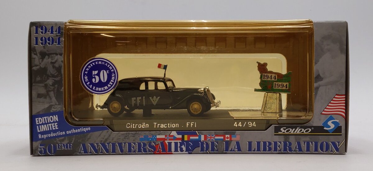 Solido 50th Anniv Liberation of France Limited Ed Citroen Traction FFI 44\94 NIB