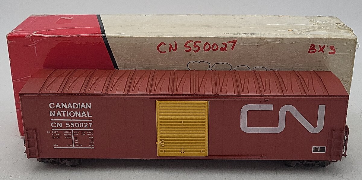 Pacific Rail S Scale Canadian National 50' SGL DR Boxcar #550027 EX/Box