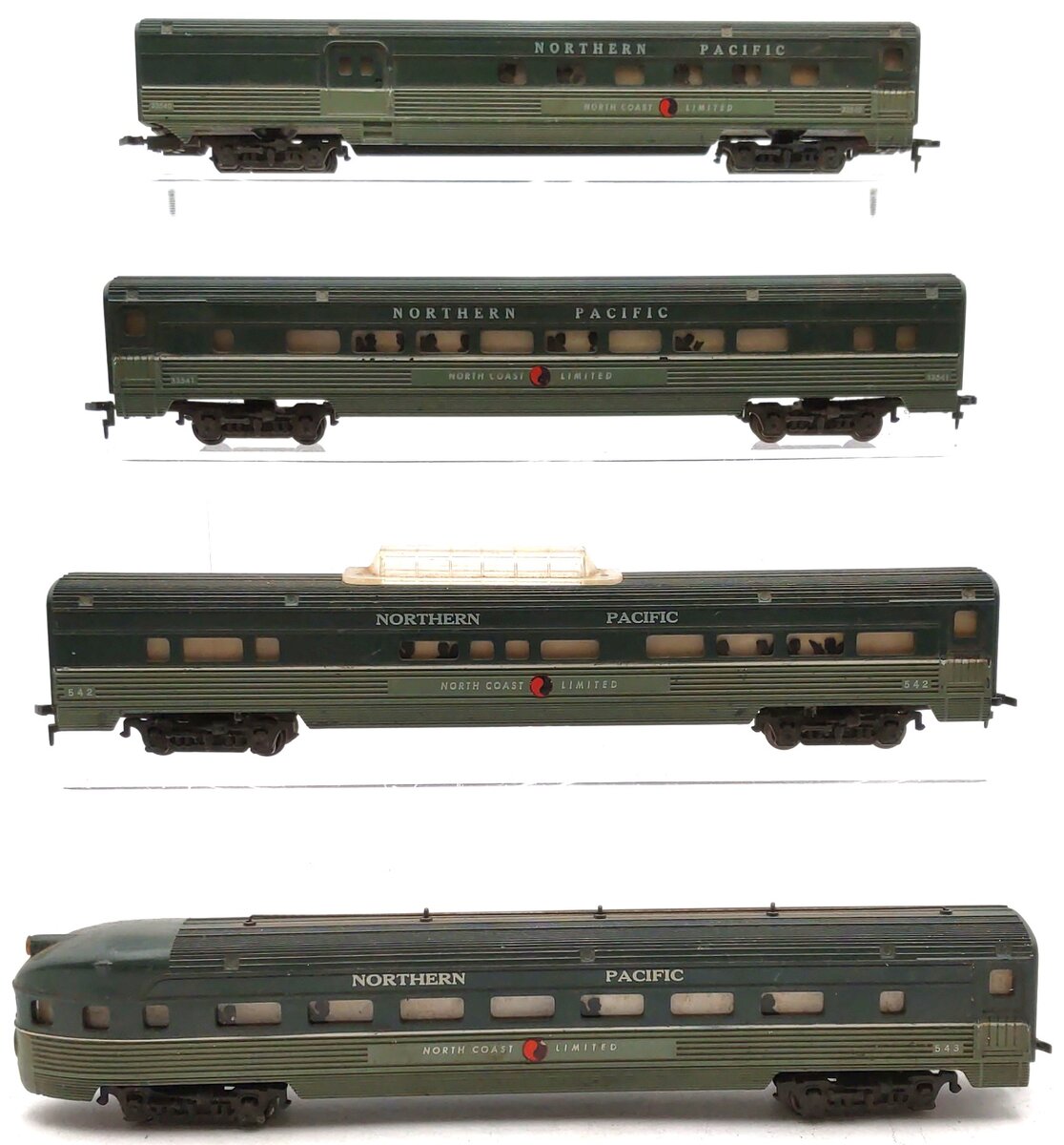 Gilbert Vintage HO NP Passenger Car Set: 33540, 33541, 33542, 33543 [4] VG