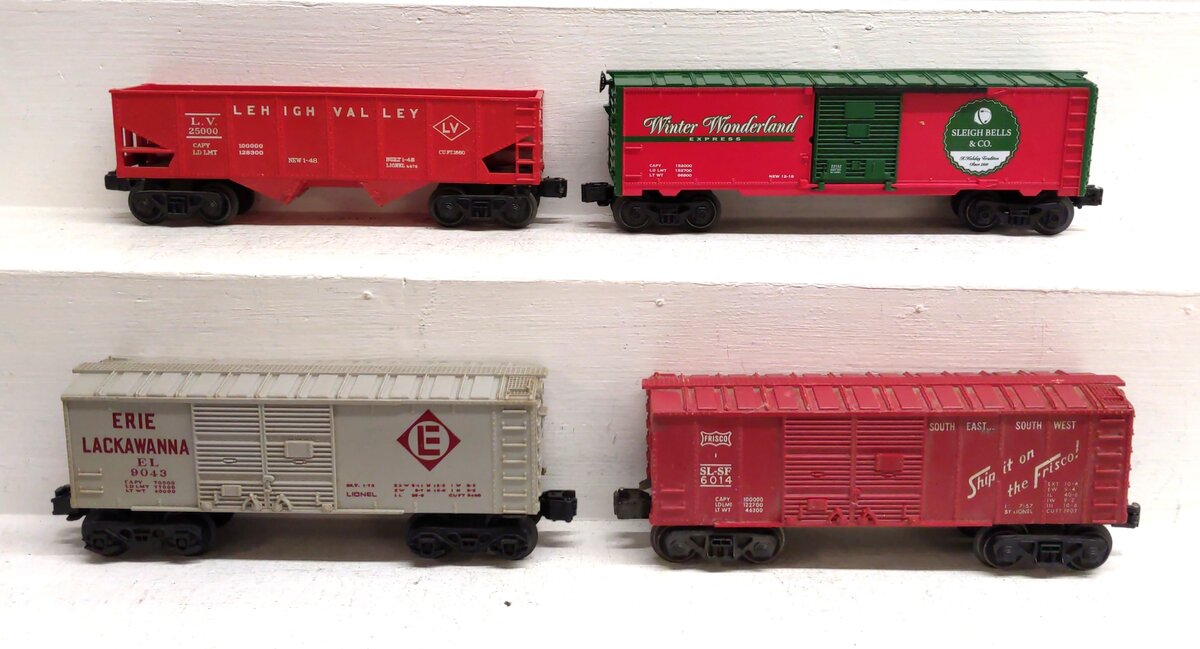 Lionel O Gauge Assorted Freight Cars: 6014, 6076, 9043, 23152 [4] VG