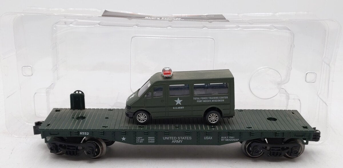 Menards 279-3449 O Gauge Army Flatcar with Military Van #6552 EX/Box