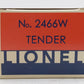 Lionel 2466W Vintage O Operating Whistling Tender VG/Box