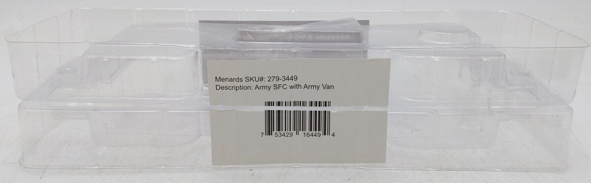 Menards 279-3449 O Gauge Army Flatcar with Military Van #10882 VG/Box