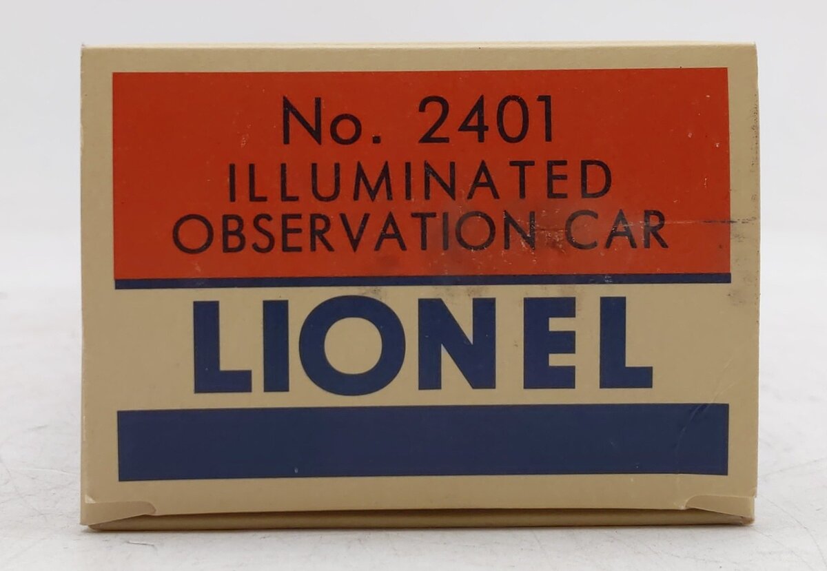 Lionel 2401 Vintage O Lionel Lines Green/Gray Hillside Observation Car VG/Box
