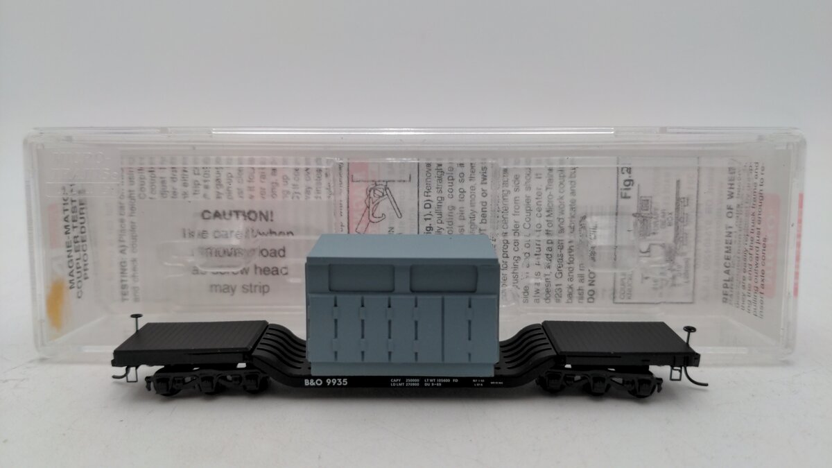 Micro-Trains 10900210 N B&O Heavyweight Depressed Center Flatcar w/Load #9935 EX/Box