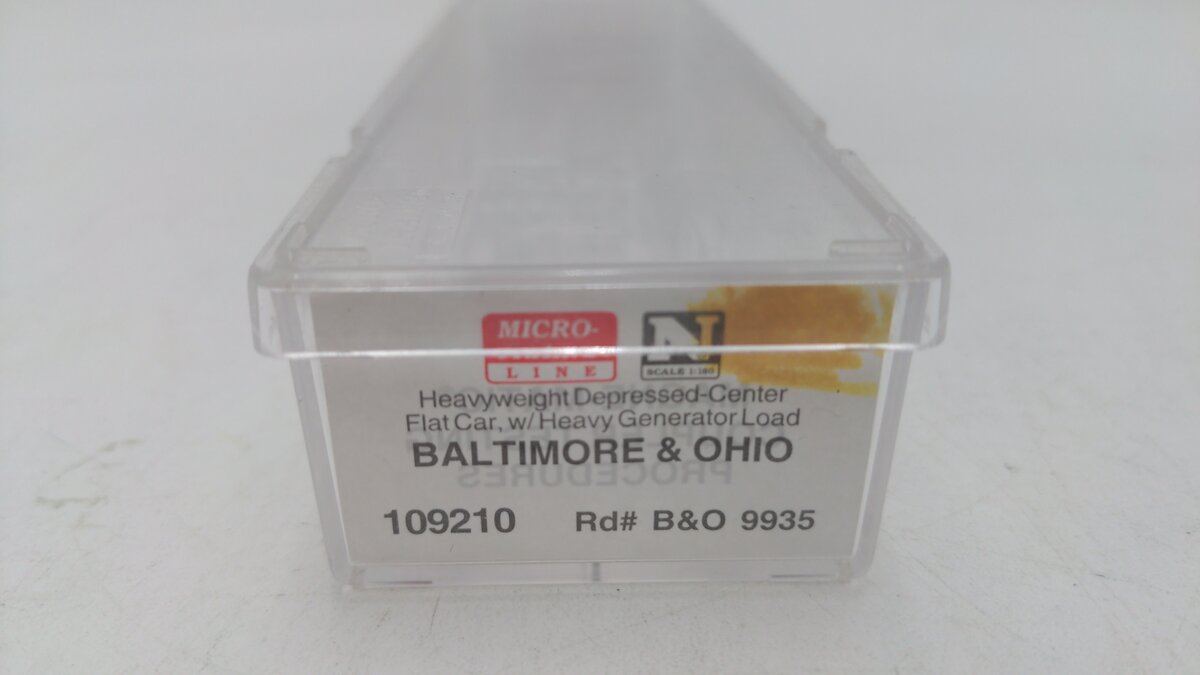 Micro-Trains 10900210 N B&O Heavyweight Depressed Center Flatcar w/Load #9935 EX/Box