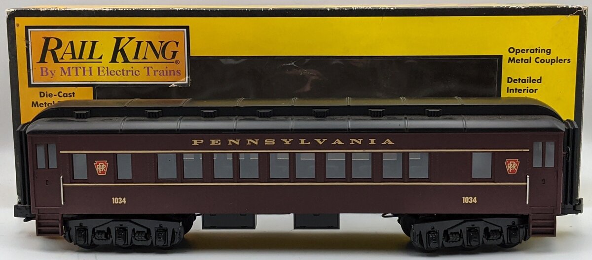 MTH 30-6237 O Gauge Pennsylvania Madison Coach Car #1034 LN/Box