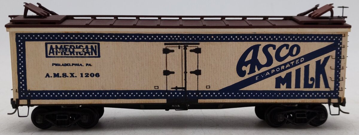 Custom Built S Gauge American Stores Company Evaporated Milk Reefer Car #1206 VG/Box