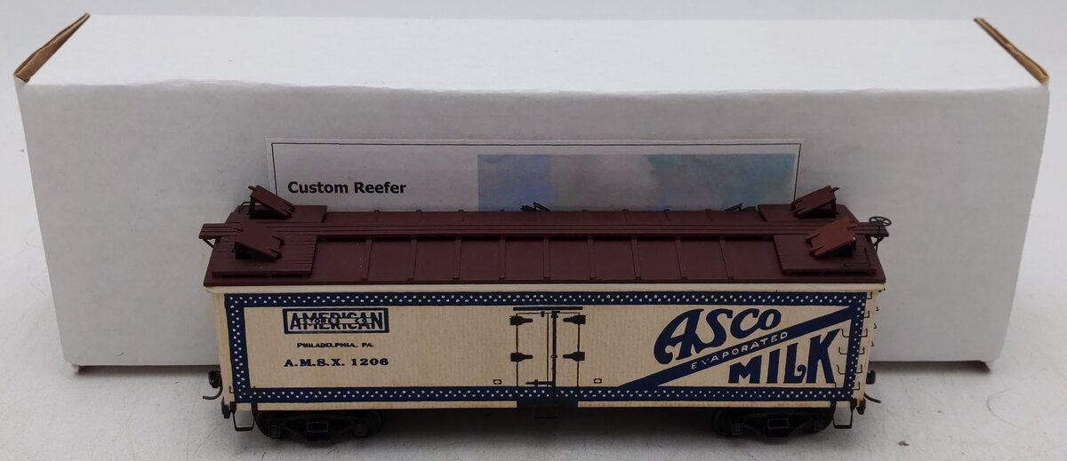 Custom Built S Gauge American Stores Company Evaporated Milk Reefer Car #1206 VG/Box
