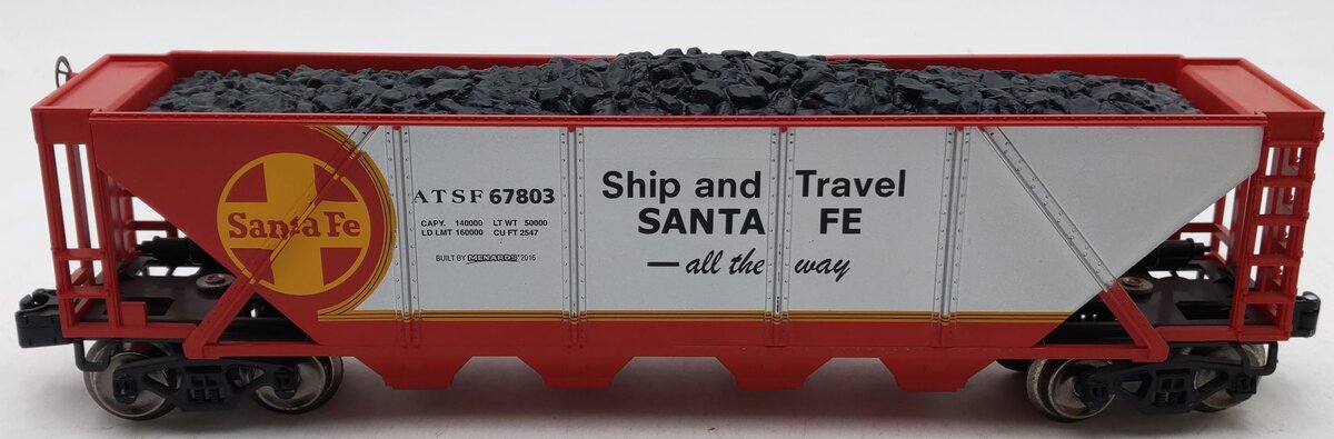 Menards 279-3048 O Gauge Santa Fe 4-Bay Hopper Car #67803 EX/Box