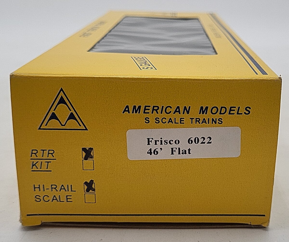 American Models 6022 S Scale Frisco Flatcar w/Stakes EX/Box