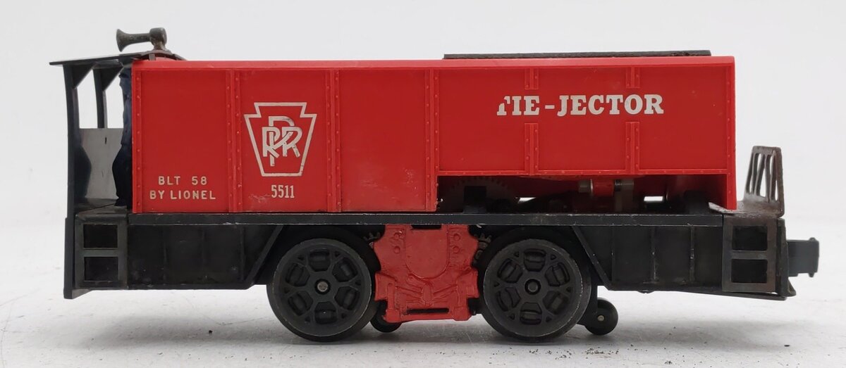 Lionel 55 Vintage O Gauge Postwar Pennsylvania Railroad Operating Tie-Jector Car VG