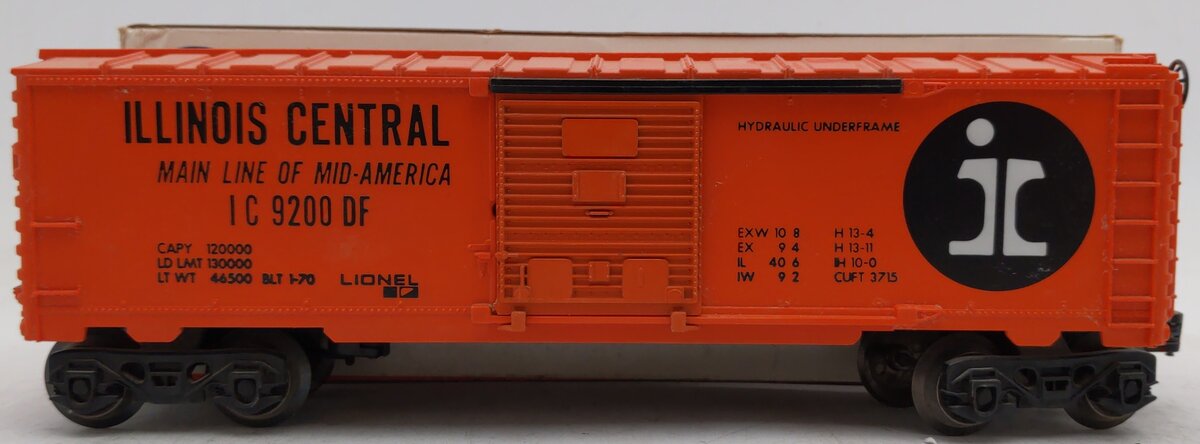 Lionel 6-9200 O Gauge Illinois Central Boxcar #9200 VG/Box