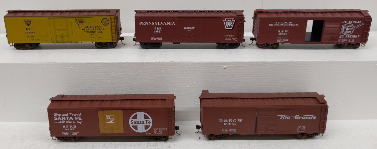 American Models S Scale Assorted Freight Cars #19867,69861,42570,6957,26903 [5] VG/Box