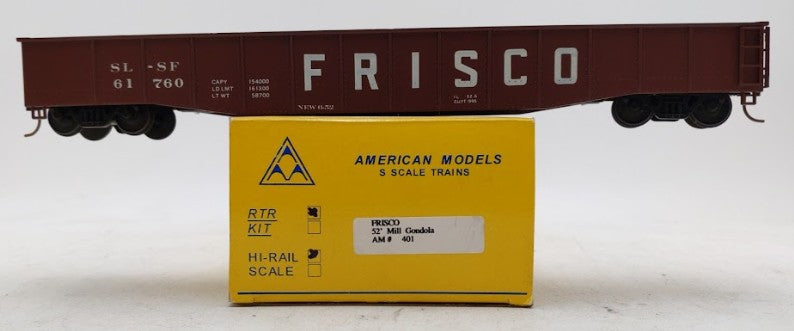 American Models S Scale Frisco 52' Mill Gondola Car #61760 LN/Box