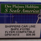 Des Plaines Hobbies DPS14013 S Scale Shippers Car Line Tank Car #10780 (Hi-Rail) EX/Box