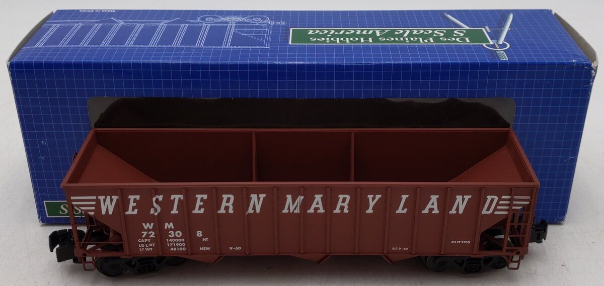Des Plaines Hobbies DPS15143 S Gauge Western Maryland Hopper Freight Car #72308 EX/Box