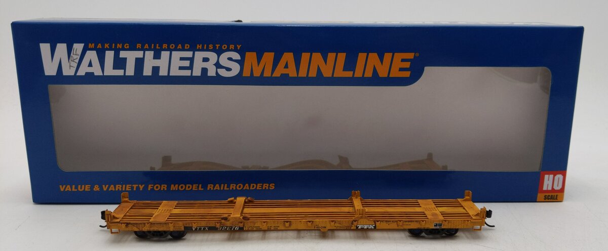 Walthers 910-5383 HO TTX VTTX RTR 60' Pullman-Standard Flatcar #92276 Weathered/Box