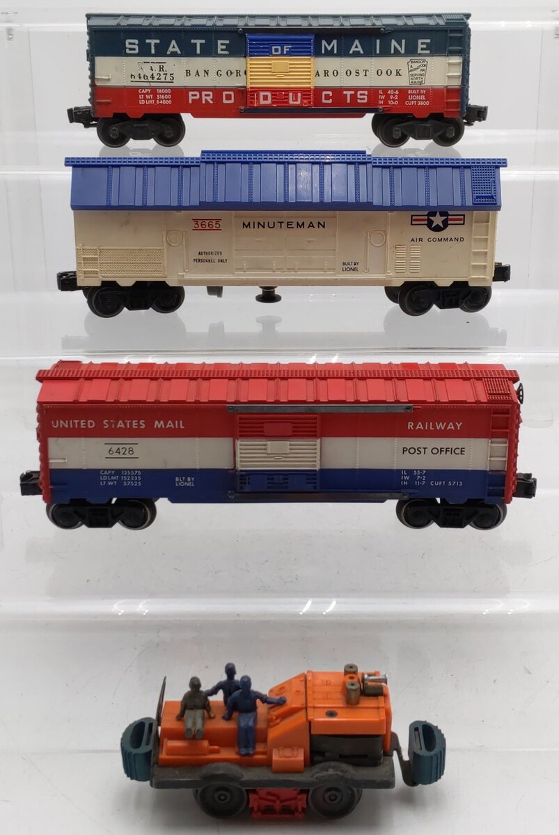 Lionel Vintage O Gauge Freight Cars #50,3665,6428,6464275 [4] VG
