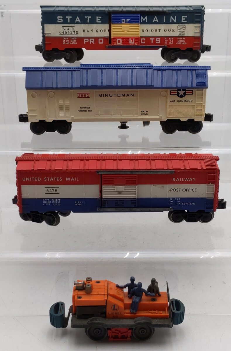 Lionel Vintage O Gauge Freight Cars #50,3665,6428,6464275 [4] VG
