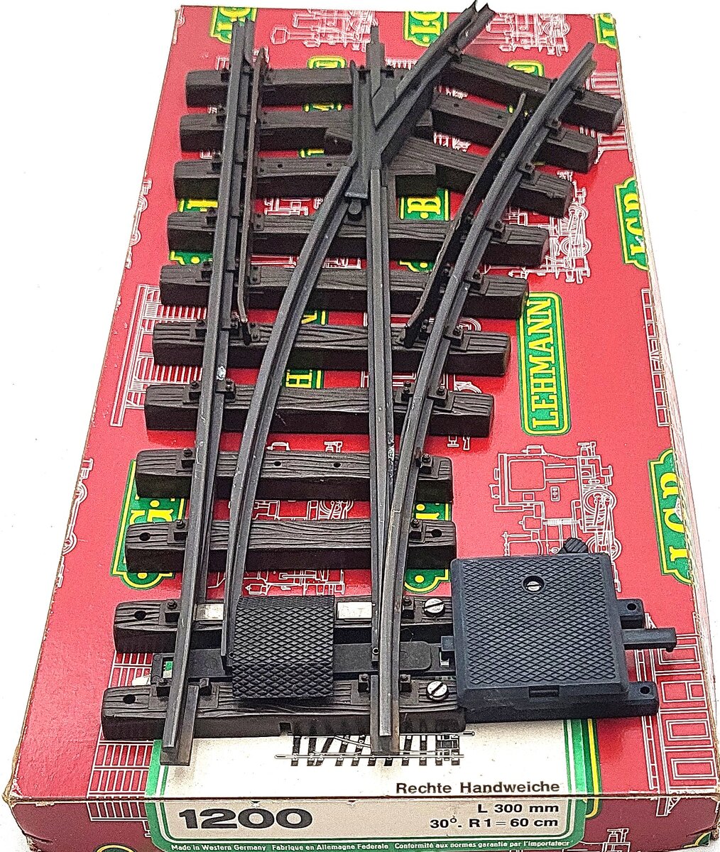 LGB 1200 G Scale Right Hand Manual Switch/Turnout EX/Box