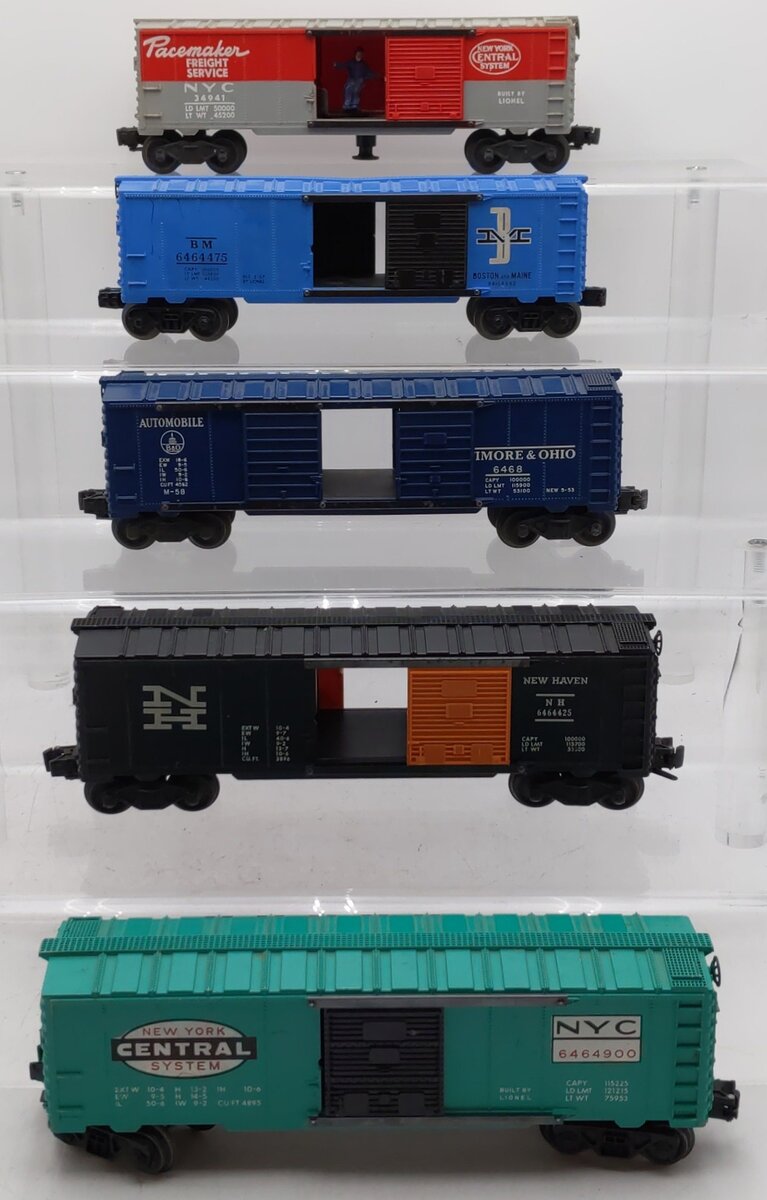Lionel Vintage O Gauge Boxcars #34941,6468,6464425,6464475,6464900 [5] VG