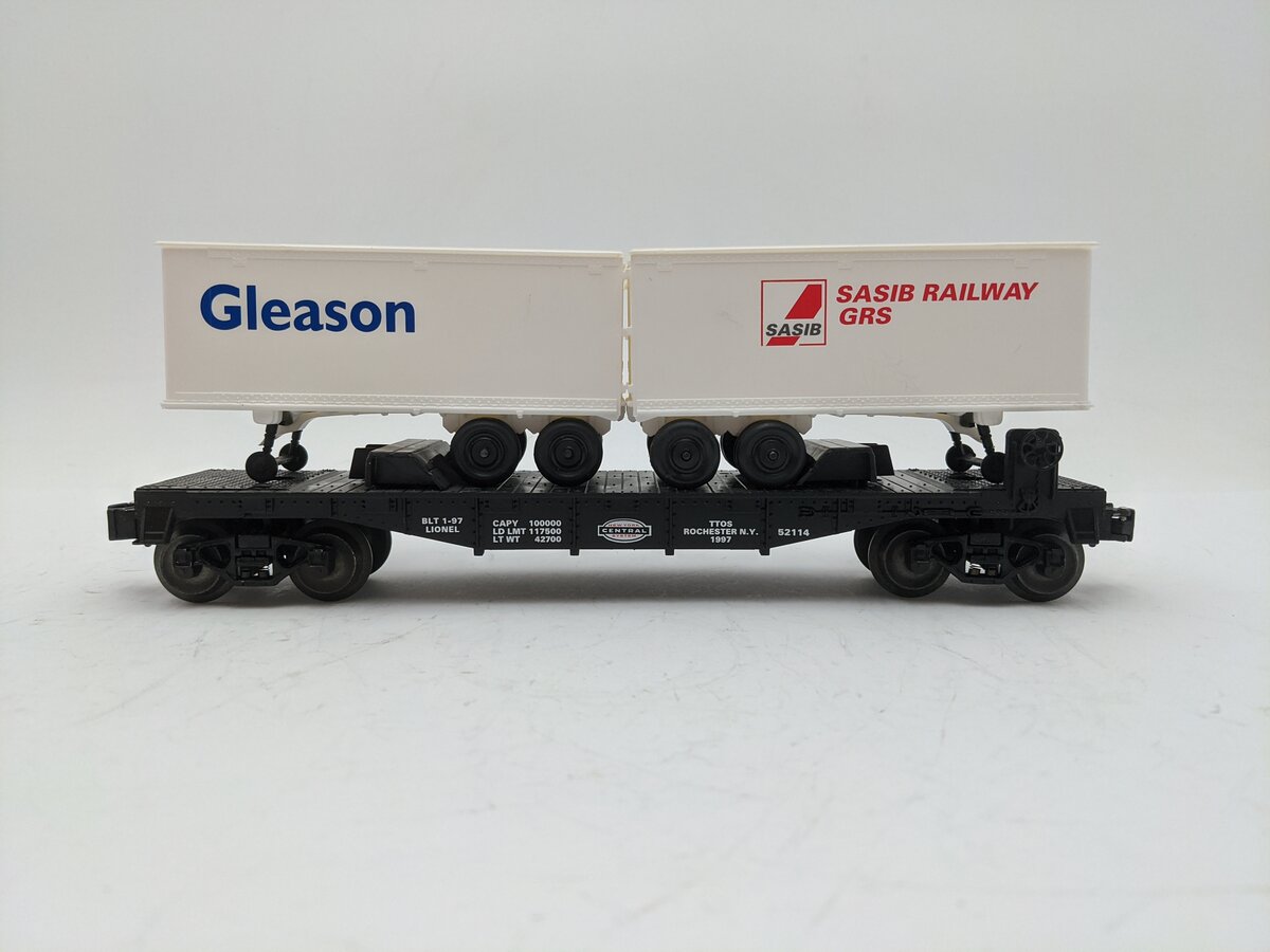 Lionel 6-52114 O Gauge NYC TTOS Flatcar with Gleason & SASIB Trailer EX/Box